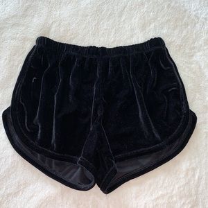 Brandy Melville black velvet shorts